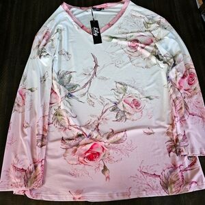 Lily Soft Pink Rose Print Blouse